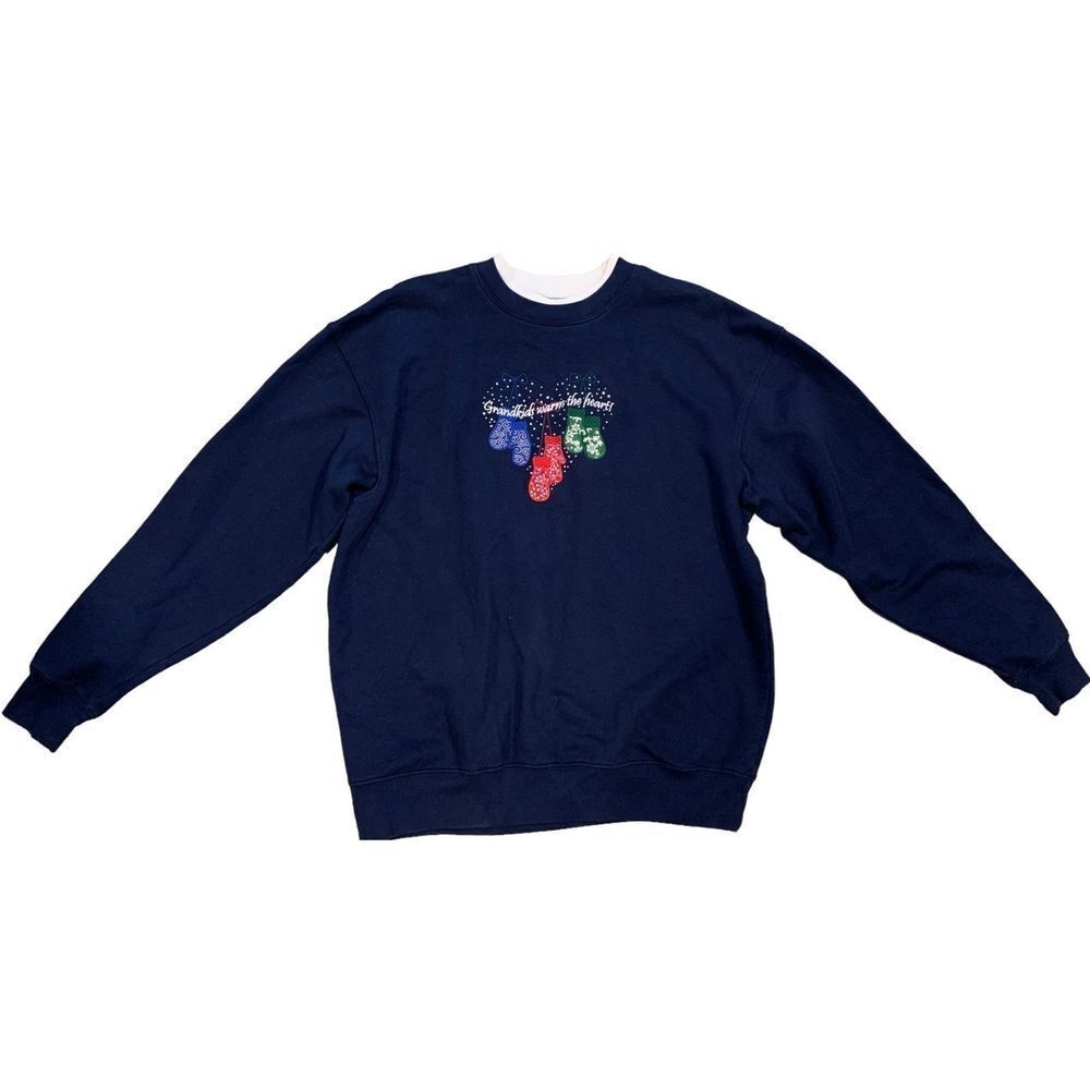 Vintage M&C Sportswear Christmas Grandkids Sweatshirt Size Large